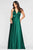 Faviana - S10440 Plunging Halter A-Line Gown with Slit Prom Dresses 00 / Hunter Green