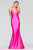 Faviana - S10448 Crisscross Bodice Charmeuse Mermaid Dress Evening Dresses 00 / Hot Pink