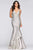 Faviana - S10454 Deep V-neck Metallic Jersey Trumpet Dress Prom Dresses