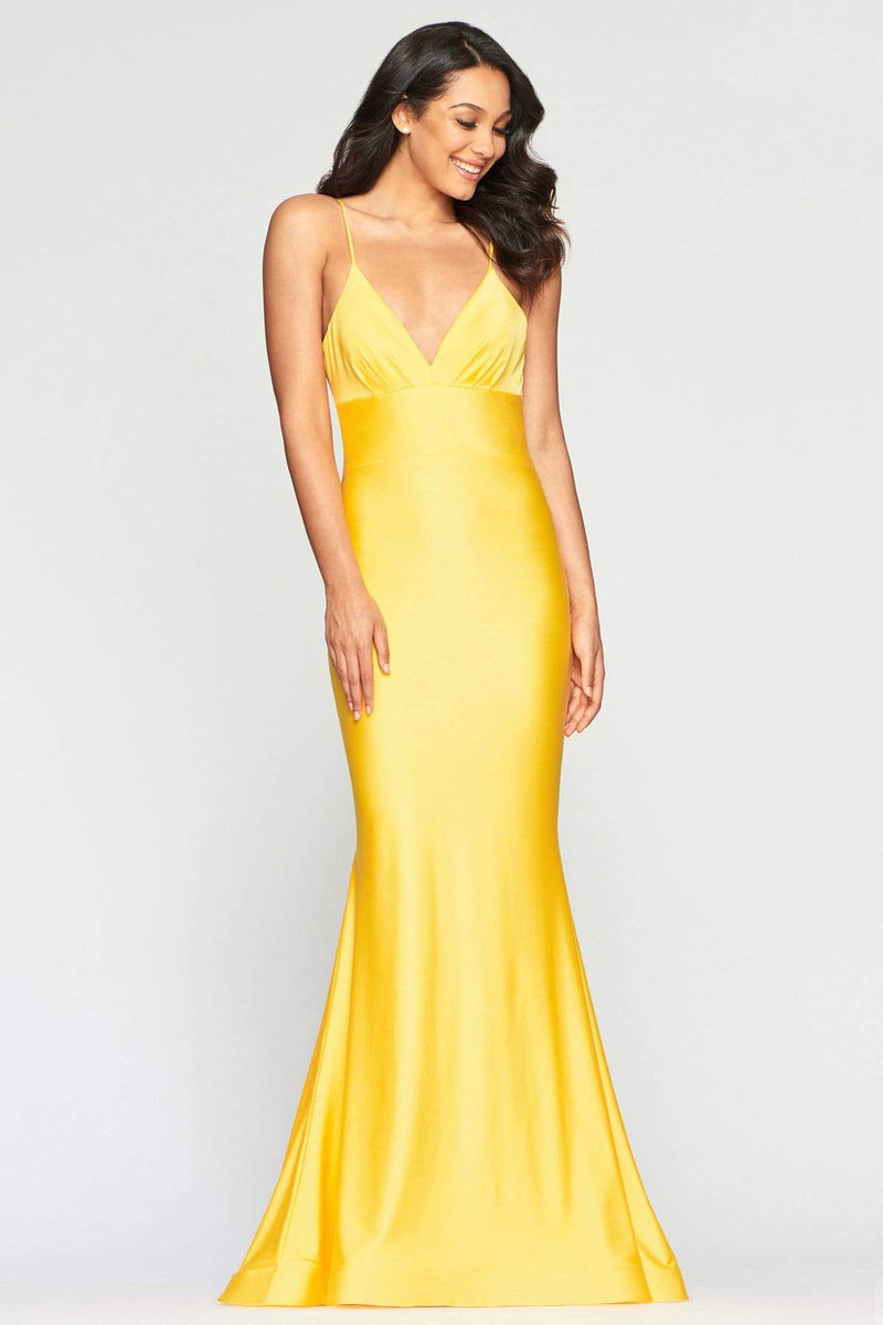 Faviana - S10458 Plunging V-Neck Sheath Evening Dress – Couture Candy