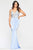 Faviana - S10475 Embroidered Deep V-neck Faille Satin Trumpet Dress Pageant Dresses 00 / Periwinkle
