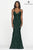 Faviana - S10508 V-Neck Sheath Evening Dress Bridal Dresses 00 / Forest Green