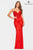 Faviana - S10633 V-Neck Open Back Trumpet Gown Evening Dresses 00 / Red