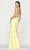 Faviana - S10682 Scoop Neck Flower Slit Dress Prom Dresses