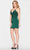 Faviana S10711 - Embroidered V-neck Short Dress Special Occasion Dress 00 / Forest Green