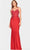 Faviana S10800 - V-Neck Sheer Back Evening Gown Evening Dresses 00 / Ruby