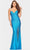 Faviana S10802 - Beaded Deep V-Neck Evening Gown Evening Dresses 00 / Sea Blue