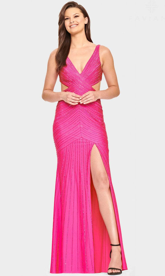 Faviana S10803 - Charmeuse Cutout Long Dress