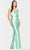 Faviana S10807 - Cowl Front Pleats Evening Gown Evening Dresses 00 / Mint