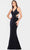Faviana S10818 - Sequined V-Neck Evening Gown Evening Dresses 00 / Navy