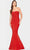 Faviana S10819 - Strapless Velvet Sequin Evening Gown Evening Dresses 00 / Candy Red