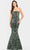 Faviana S10819 - Strapless Velvet Sequin Evening Gown Evening Dresses 00 / Ocean Green