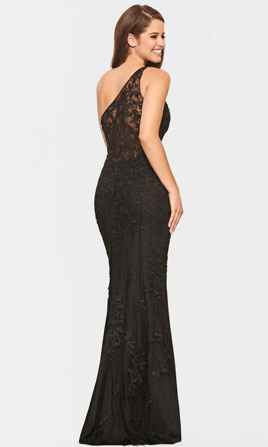 Faviana S10822E - One Shoulder Sparkly Tulle Prom Dress