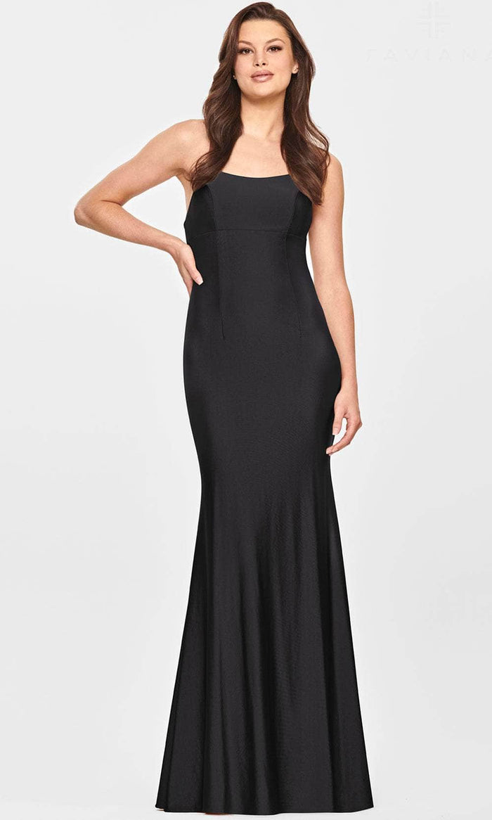Faviana S10844 - Sleeveless Scoop Neckline Evening Dress Evening Dresses 00 / Black