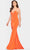 Faviana S10848 - Strapped Open Back Mermaid Dress Special Occasion Dress 00 / Tangerine