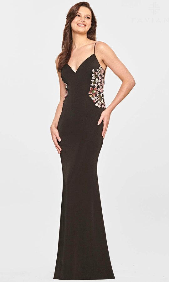 Faviana S10859 - V-Neck Open Back Evening Gown
