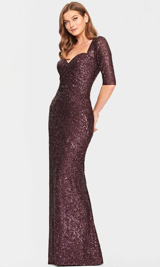 Faviana S10861E - Sweetheart Neckline Sequin Evening Gown