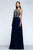 Faviana S7559 Dazzling Chiffon Gown With Embellished Sheer Bodice - 1 pc Dark Navy in Size 8 Available CCSALE 8 / DARK NAVY