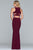 Faviana - Two Piece Halter Jersey Fitted Dress 10206 - 1 pc Bordeaux In Size 12 Available CCSALE 12 / Bordeaux