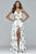 Faviana - V Neck Laced Up Back Evening Dress 7946 - 1 Pc Ivory in Size 12 Available CCSALE 12 / Ivory