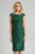 Feriani Couture 18389S Capsleeve Beaded Lace Sheath Dress CCSALE 10 / EMERALD