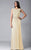 Feriani Couture - 18402 Embellished Cap Sleeve Column Gown Special Occasion Dress 2 / Champagne