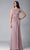 Feriani Couture - 18402 Embellished Cap Sleeve Column Gown Special Occasion Dress 2 / Rose