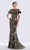 Feriani Couture - 18659 Embroidered Illusion Ruffled Evening Dress Special Occasion Dress 2 / Black