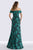 Feriani Couture - 18675 Surplice Fold over Off Shoulder Floral Gown Special Occasion Dress