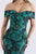 Feriani Couture - 18675 Surplice Fold over Off Shoulder Floral Gown Special Occasion Dress