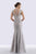 Feriani Couture 18721 Cap Sleeve V-Neck Embellished Mermaid Gown - 1 pc Silver in Size 10 Available CCSALE 10 / Silver