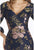 Feriani Couture - 18905SH Floral Detailed V-neck Sheath Dress Wedding Guest