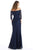Feriani Couture - 18911 Off Shoulder Embroidered Sheath Silhouette Gown - 1 pc Navy In Size 12 Available CCSALE 12 / Navy