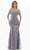 Feriani Couture - 20130 Embroidered Plunging Off Shoulder Dress Mother of the Bride Dresses 6 / Silver