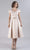 Feriani Couture - 20515 Tea Length Beaded Waist A-Line Dress Cocktail Dresses 6 / Champagne