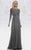 Feriani Couture - 26145 Dazzling Long Sleeve Evening Gown Special Occasion Dress 2 / Charcoal