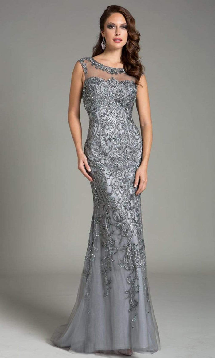 Feriani Couture - 26154 Embellished Sleeveless Evening Gown Mother of the Bride Dresses 2 / Silver