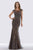 Feriani Couture - 26257 Illusion Bateau Neck Bedecked Gown Mother of the Bride Dresses 2 / Charcoal