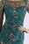 Feriani Couture - Gilt Floral Embroidered Quarter Sleeve Dress CCSALE 18 / Teal