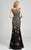 Feriani Couture Illusion Bateau Embellished Evening Gown 18621 - 1 pc Black In Size 6 Available CCSALE 6 / Black