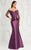 Feriani Couture - Off Shoulder Peplum Trumpet Gown 18574 - 1 Silver in Size 10 Available CCSALE 20 / Plum