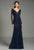 Feriani Couture Sequined Sheer Evening Gown 26217 CCSALE 6 / Navy