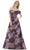 Feriani Couture - Short Sleeve Floral Off Shoulder Dress 20116 - 1 pc Purple In Size 16 Available CCSALE 16 / Purple