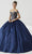 Fiesta Gowns - 56438 Beaded Off Shoulder Ballgown Special Occasion Dress 0 / Navy