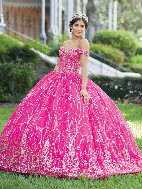 Fiesta Gowns 56463 - Arched Detail Glittered Ball Gown