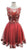 Floral Applique A-line Homecoming Dress Dress XXS / Burgundy