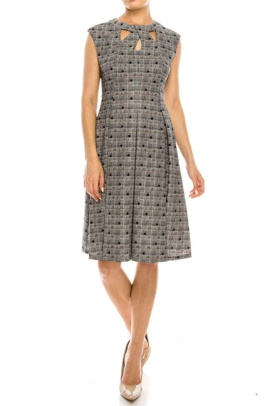 Gabby Skye - 18416M Polka Dot Jewel Cocktail Dress