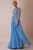 Gatti Nolli Couture - OP-4990 Plunging Neck A-Line Gown Special Occasion Dress 0 / Blue