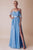 Gatti Nolli Couture - OP-4991 Sparkling Spaghetti Strap Maxi Dress Special Occasion Dress 0 / Blue