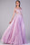 Gatti Nolli Couture - OP-5152 Lace Appliqued Illusion A-Line Gown Prom Dresses 0 / Lilac